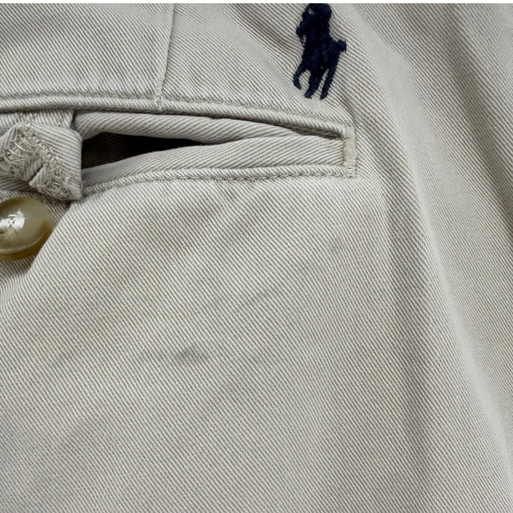 Polo Ralph Lauren Mens Khaki Chino Pants 42x32 Tan Cotton Straight Leg Trousers